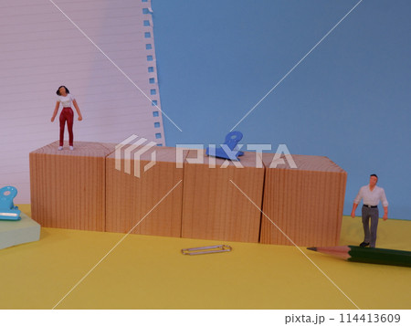 キューブ　4個　テキストスペース　アイキャッチ画像 114413609