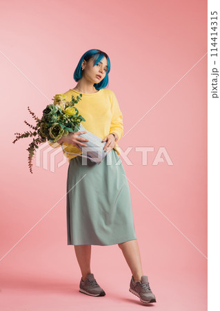 glamour girl with wonderful flowers 114414315