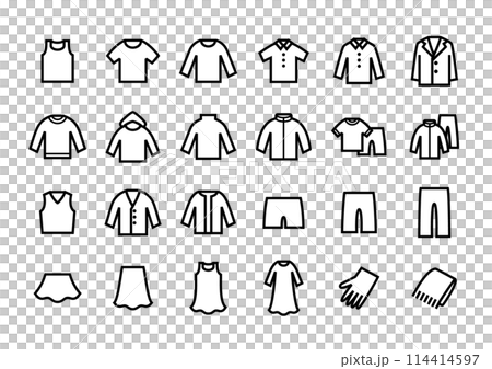Various clothing icon illustration 1 114414597
