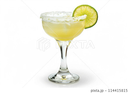 Traditional margarita cocktail isolated on white background. Ai generative 114415815