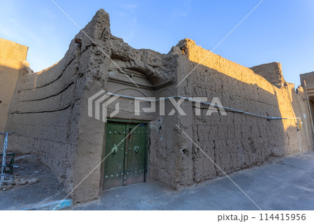 Ancient earthen buildings in the old town of Yazd, Iran. Ancient earthen buildings in the old town of Yazd, Iran. 114415956