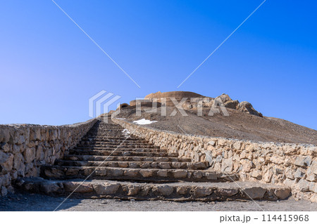 The ancient Zoroastrian Tower of Silence in Yazd, Iran. The ancient Zoroastrian Tower of Silence in Yazd, Iran. 114415968