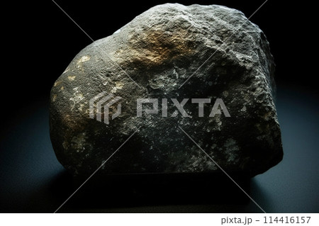 Bromargyrit is a rare precious natural stone on a black background. AI generated. Header banner mockup with space. 114416157