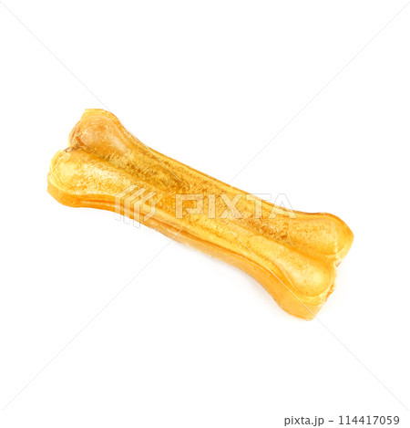 Chewing bone isolated on a white . Chewing bone isolated on a white . 114417059