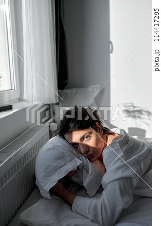 pleasant awesome man prepares for sleeping pleasant awesome man prepares for sleeping 114417295