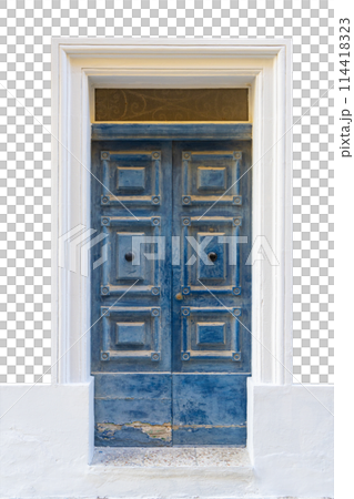 typical entrance doors of houses 114418323