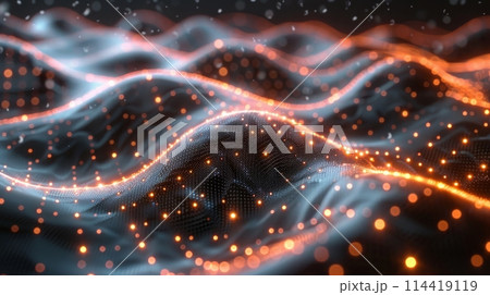 Close Up of Chain on Black Background 114419119
