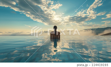 Woman Standing in Body of Water 114419193