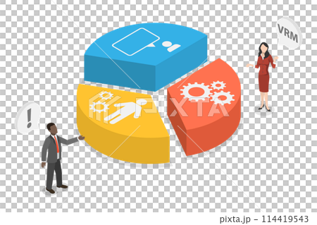 3D Isometric Flat  Conceptual Illustration of VRM, Vendor Relationship Management 114419543