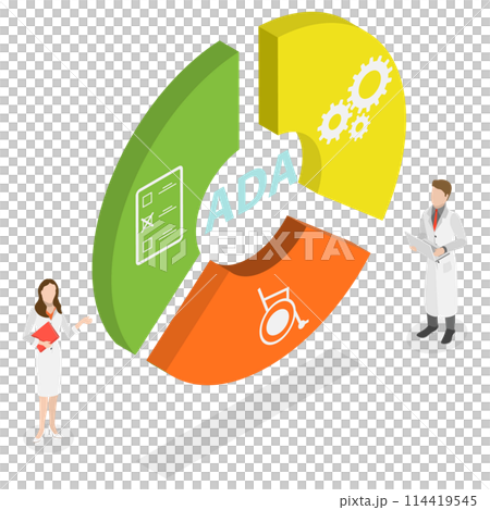 3D Isometric Flat Conceptual Illustration of ADA, Americans With Disabilities Act 3D Isometric Flat Conceptual Illustration of ADA, Americans With Disabilities Act 114419545