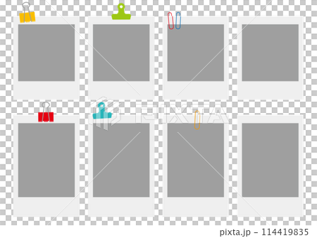 Set of instant film and clip illustrations 114419835