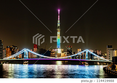 夜の東京　スカイツリー 114419988