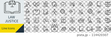 ベクターの法と正義のアイコンセット 114420307