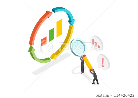 3D Isometric Flat Conceptual Illustration of Business Cycle For Marketing, Curved Process Analysis 3D Isometric Flat Conceptual Illustration of Business Cycle For Marketing, Curved Process Analysis 114420422