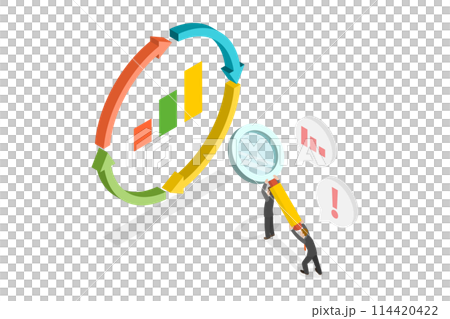 3D Isometric Flat Conceptual Illustration of Business Cycle For Marketing, Curved Process Analysis 3D Isometric Flat Conceptual Illustration of Business Cycle For Marketing, Curved Process Analysis 114420422