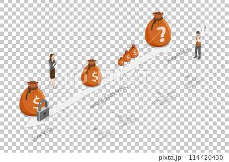 3D Isometric Flat  Conceptual Illustration of Annuity Type, Financial Planning 114420430