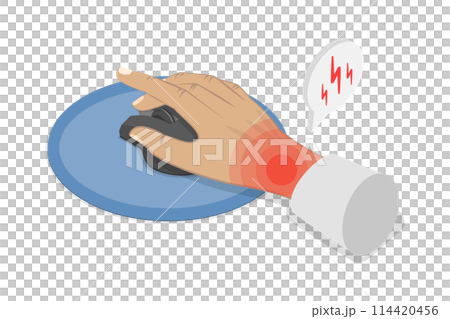 3D Isometric Flat Conceptual Illustration of Tunnel Syndrome, Common Condition Among Keyboard Users 3D Isometric Flat Conceptual Illustration of Tunnel Syndrome, Common Condition Among Keyboard Users 114420456