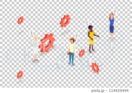 3D Isometric Flat  Conceptual Illustration of Sociology, Human Behavior Study 114420494