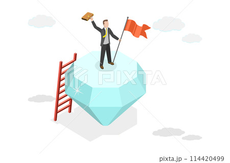 3D Isometric Flat  Conceptual Illustration of Value Proposition, Profitable Marketing for Customers to Purchase Products and Services 114420499
