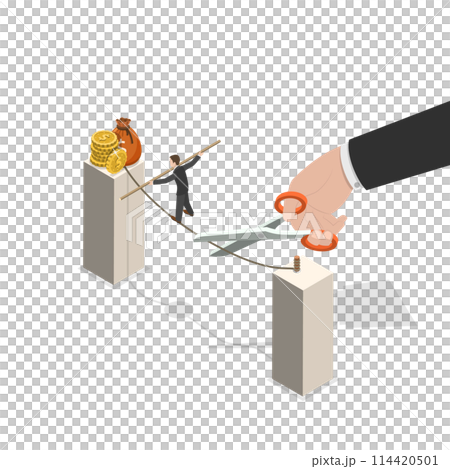 3D Isometric Flat  Conceptual Illustration of Jealousy, Cheating and Betrayal 114420501