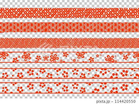 各種手繪日式裝飾線條 114420550