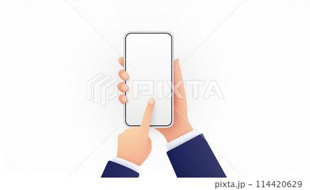 スマートフォン　白背景　イラスト 114420629