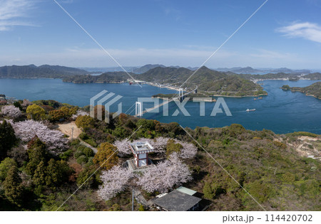 カレイ山展望台と伯方・大島大橋(しまなみ海道) カレイ山展望台と伯方・大島大橋(しまなみ海道) 114420702