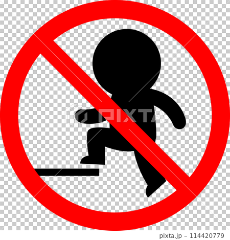 Climbing prohibition sign, pictogram 114420779
