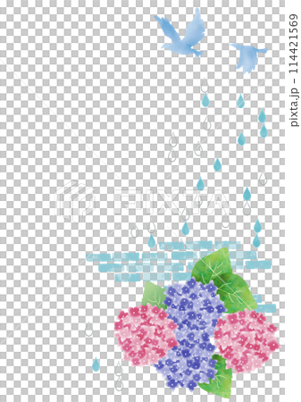 繡球花與小鳥1（豎） 114421569