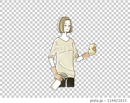 拿著清潔工具的婦女 114421815