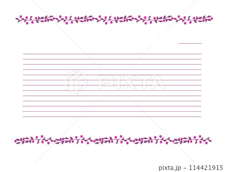 葉っぱの便箋A4横  114421915