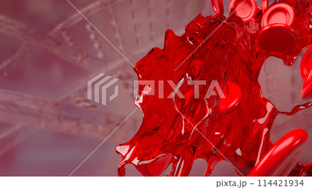 The Blood cells for medical or Sci concept 3d rendering. The Blood cells for medical or Sci concept 3d rendering. 114421934