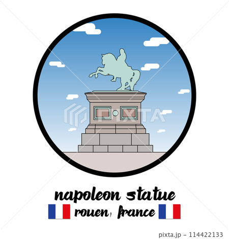Circle Icon Napoleon Statue. vector illustration 114422133