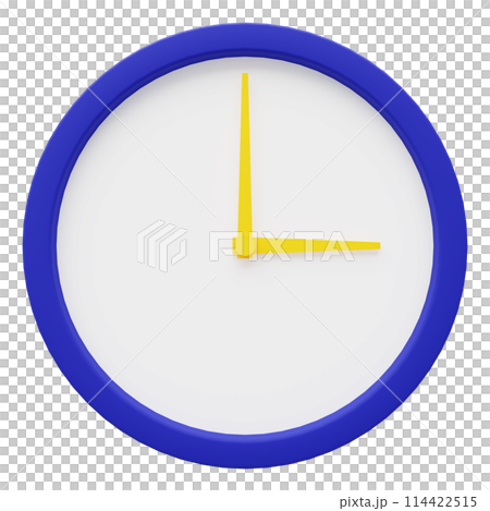 3D画像_シンプルな壁掛け時計_3時 114422515