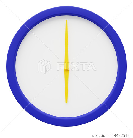 3D画像_シンプルな壁掛け時計_6時 3D画像_シンプルな壁掛け時計_6時 114422519