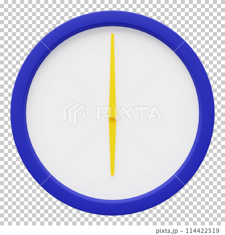 3D画像_シンプルな壁掛け時計_6時 3D画像_シンプルな壁掛け時計_6時 114422519