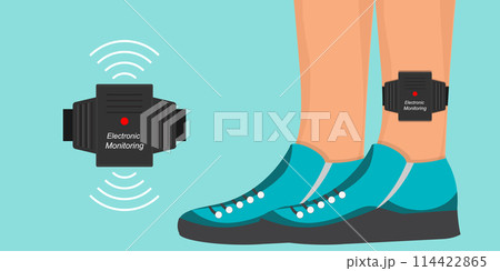 Ankle monitor device on background. 114422865