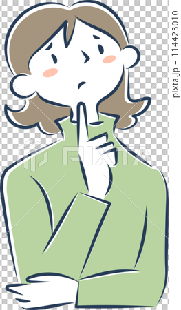 一個擔心的女人的上半身 114423010
