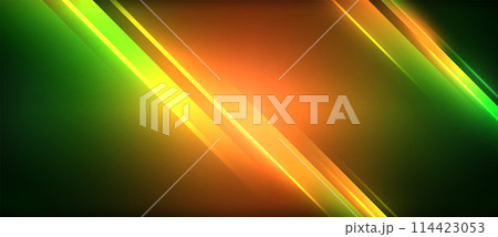 Colorful lines of green, yellow, and orange create a vibrant background Colorful lines of green, yellow, and orange create a vibrant background 114423053