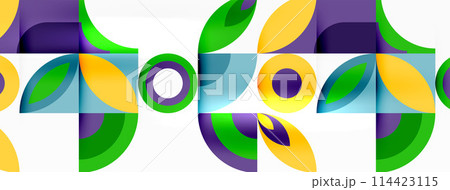 Colorful circle pattern on white background inspired by art paint 114423115