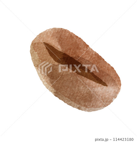 シンプルなコーヒー豆のイラスト（水彩画） 114423180
