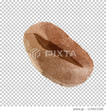 シンプルなコーヒー豆のイラスト（水彩画） 114423180