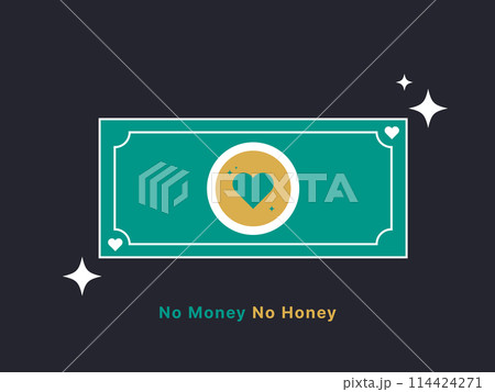 Simple Motivation graphic on dark background. No money no honey 114424271