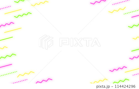 シンプルなネオンカラーのフレーム 114424296