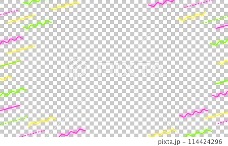 シンプルなネオンカラーのフレーム 114424296