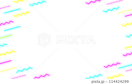 シンプルなネオンカラーのフレーム シンプルなネオンカラーのフレーム 114424299