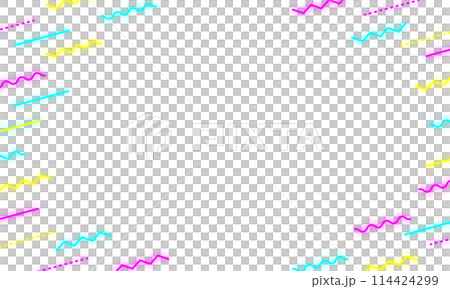 シンプルなネオンカラーのフレーム シンプルなネオンカラーのフレーム 114424299