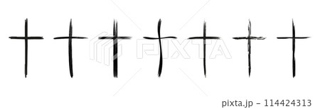 Christian cross icon collection. Vector illustration. Christian cross icon collection. Vector illustration. 114424313