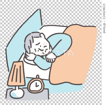 Senior man suffering from insomnia 114424613