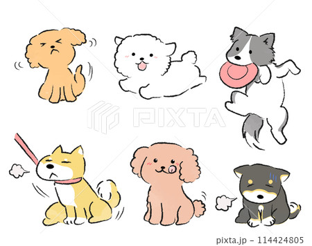 生活する犬のイラストセット 114424805